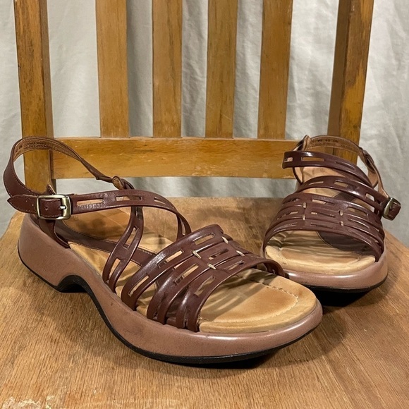 Dankso Brown Leather Sandal w/ ankle strap Size 39 - Picture 2 of 6
